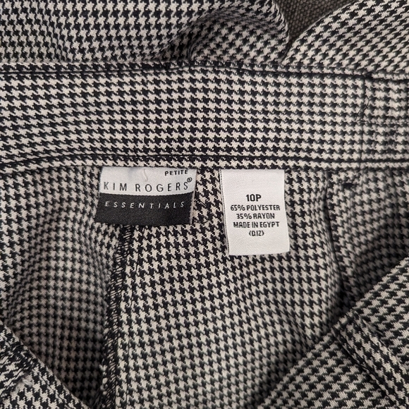 Kim Rogers high-waisted houndstooth pants size 10 Petite - Picture 4 of 4
